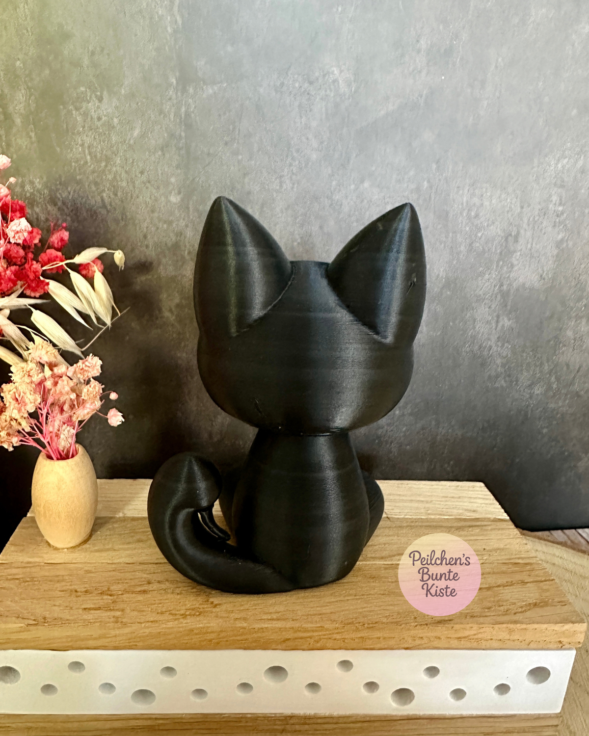 Lustige Hexe & schwarze Katze mit beweglichen Augen – Halloween Deko