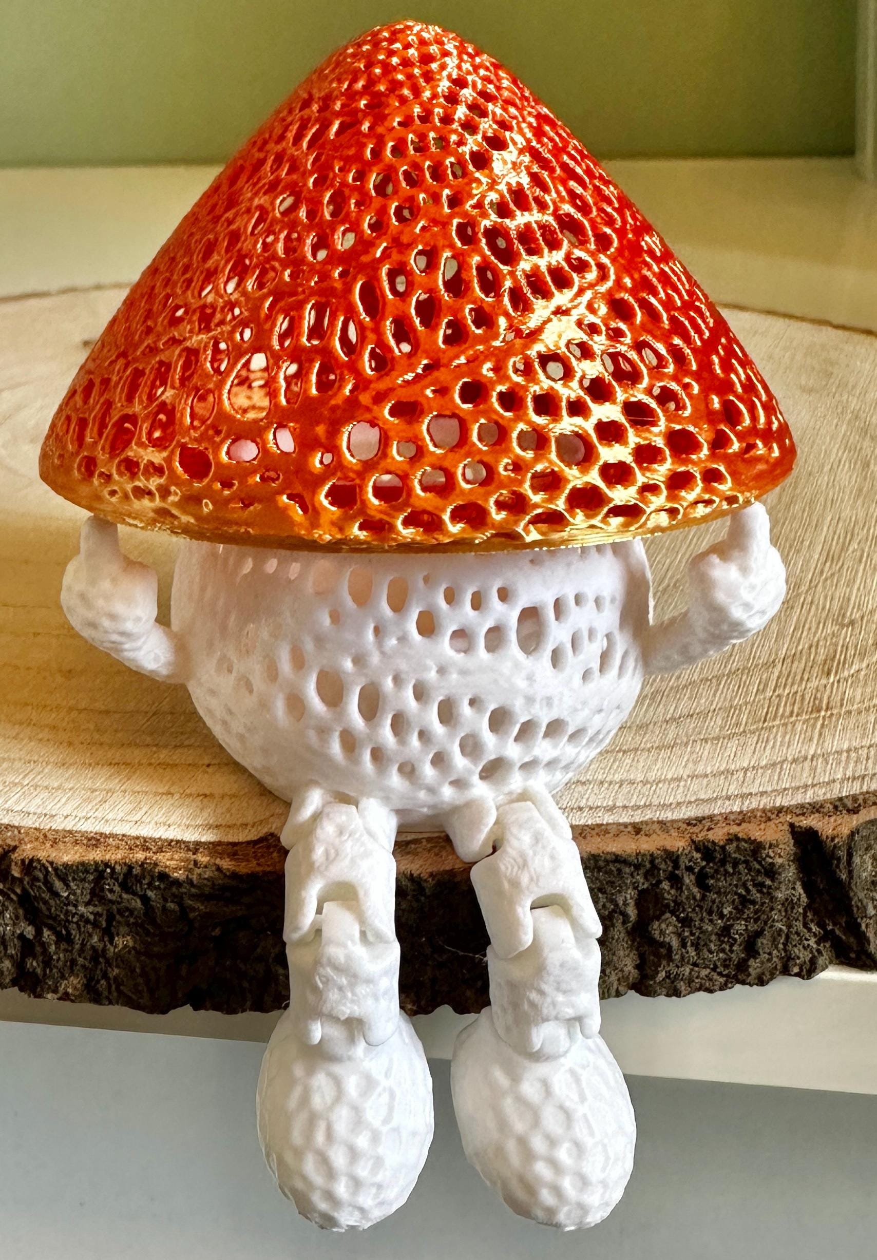 Freche Pilz-Lampe – mit Stil und Mittelfinger Cottagecore und Fairycore Deko – für Erwachsene – Zauberwald Geschenk – Sommerdeko Handgemacht