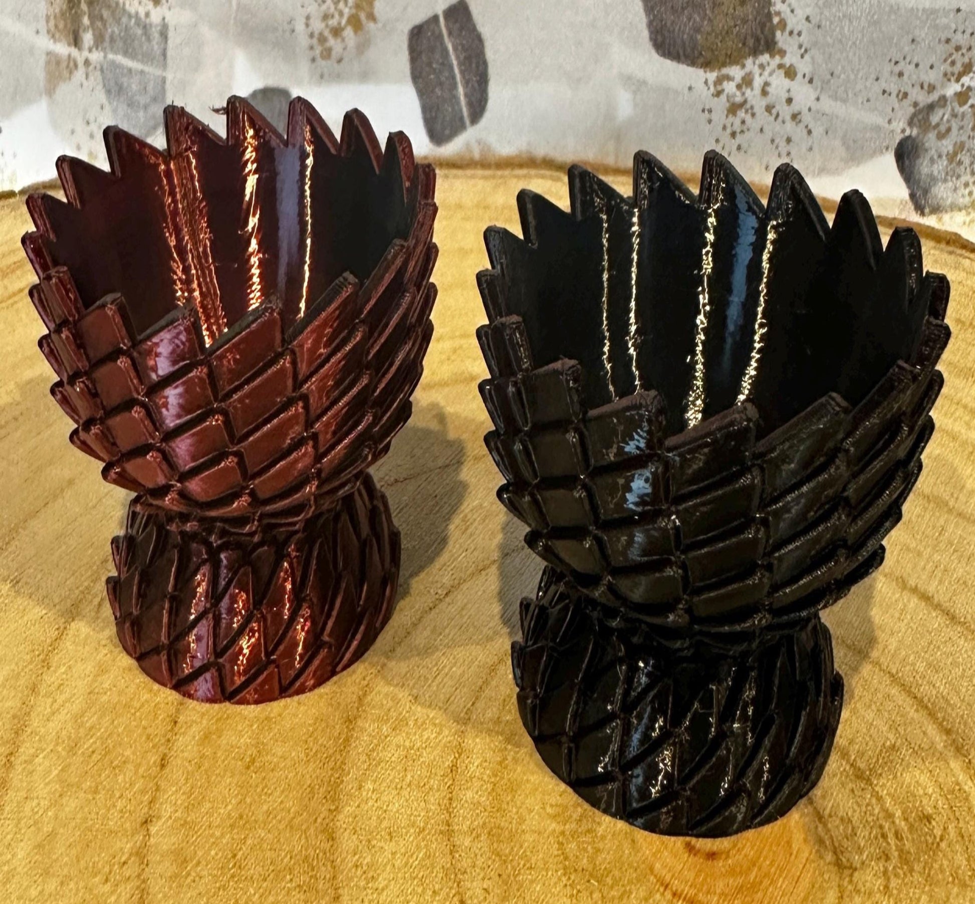 Eierbecher im Drachenschuppen-Design 3D Druck modern glänzendes Geschenk