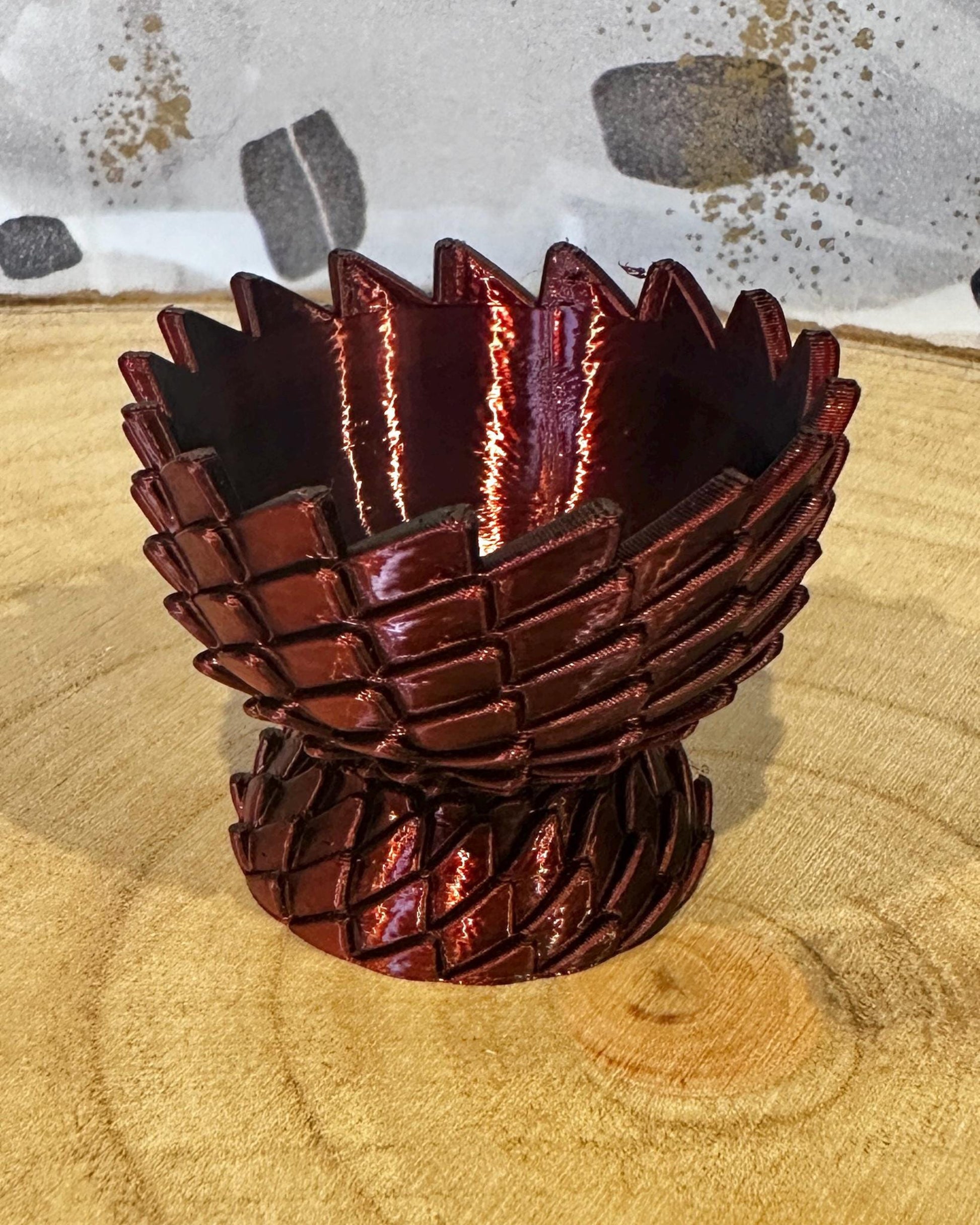 Eierbecher im Drachenschuppen-Design 3D Druck modern glänzendes Geschenk
