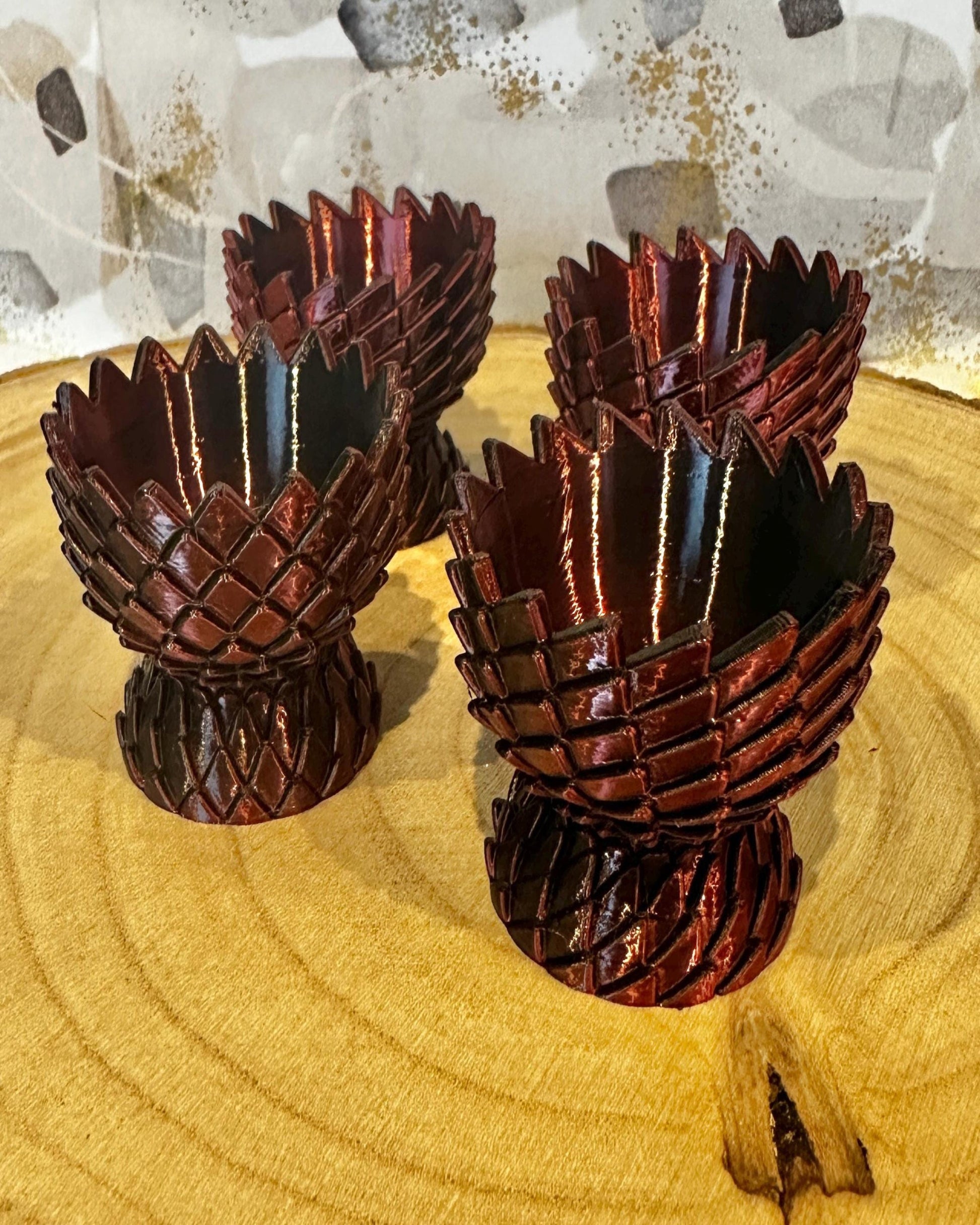 Eierbecher im Drachenschuppen-Design 3D Druck modern glänzendes Geschenk