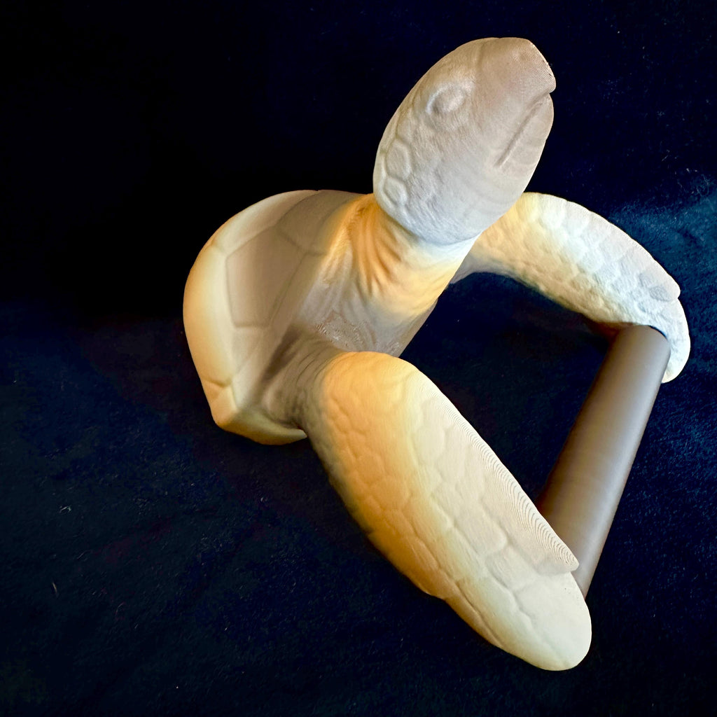 Toilettenrollenhalter Schildkröte Bad Deko 3D-Druck – Meeres-Deko WC Halterung – Geschenk für Meeresfreunde – Naturton