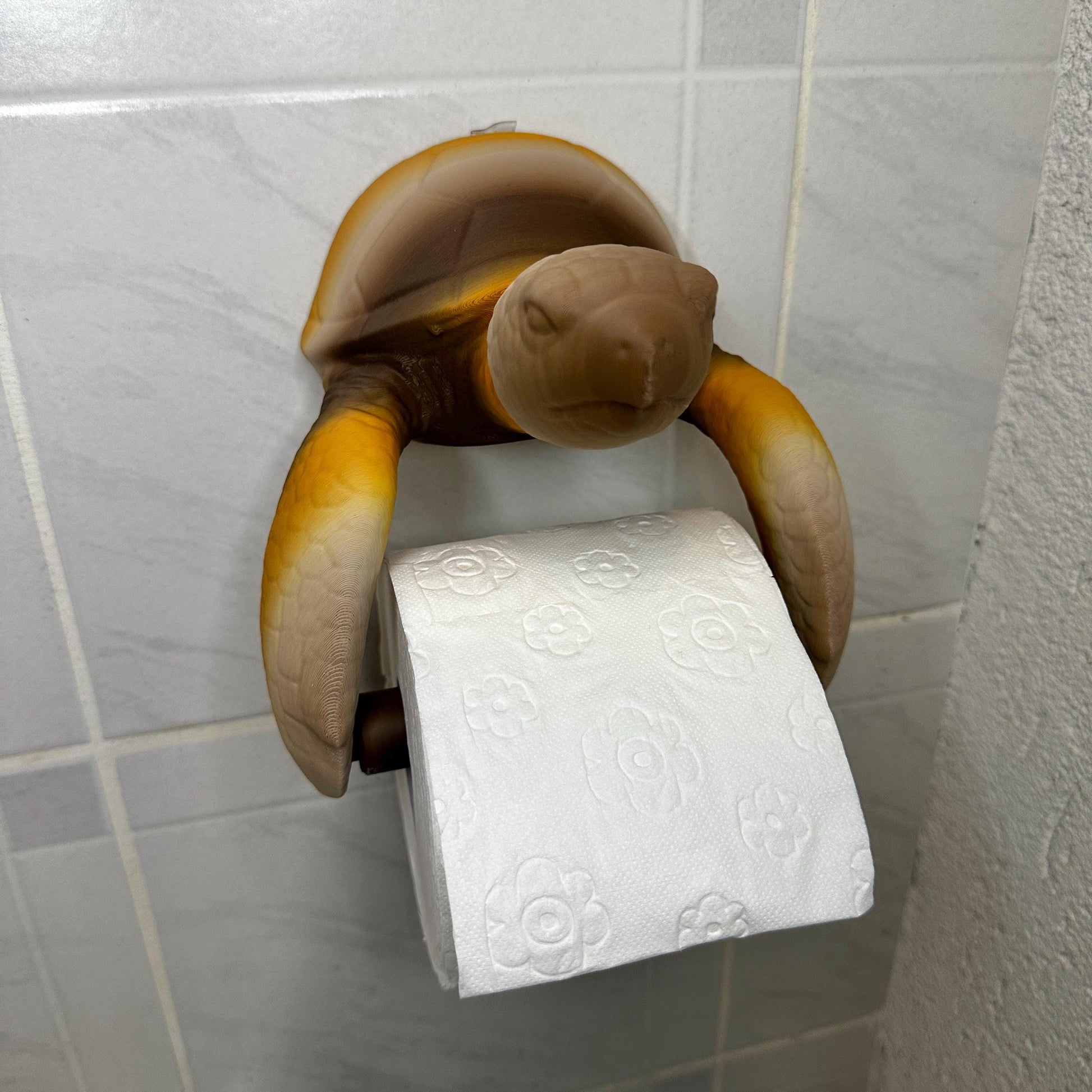 Toilettenrollenhalter Schildkröte Bad Deko 3D-Druck – Meeres-Deko WC Halterung – Geschenk für Meeresfreunde – Naturton