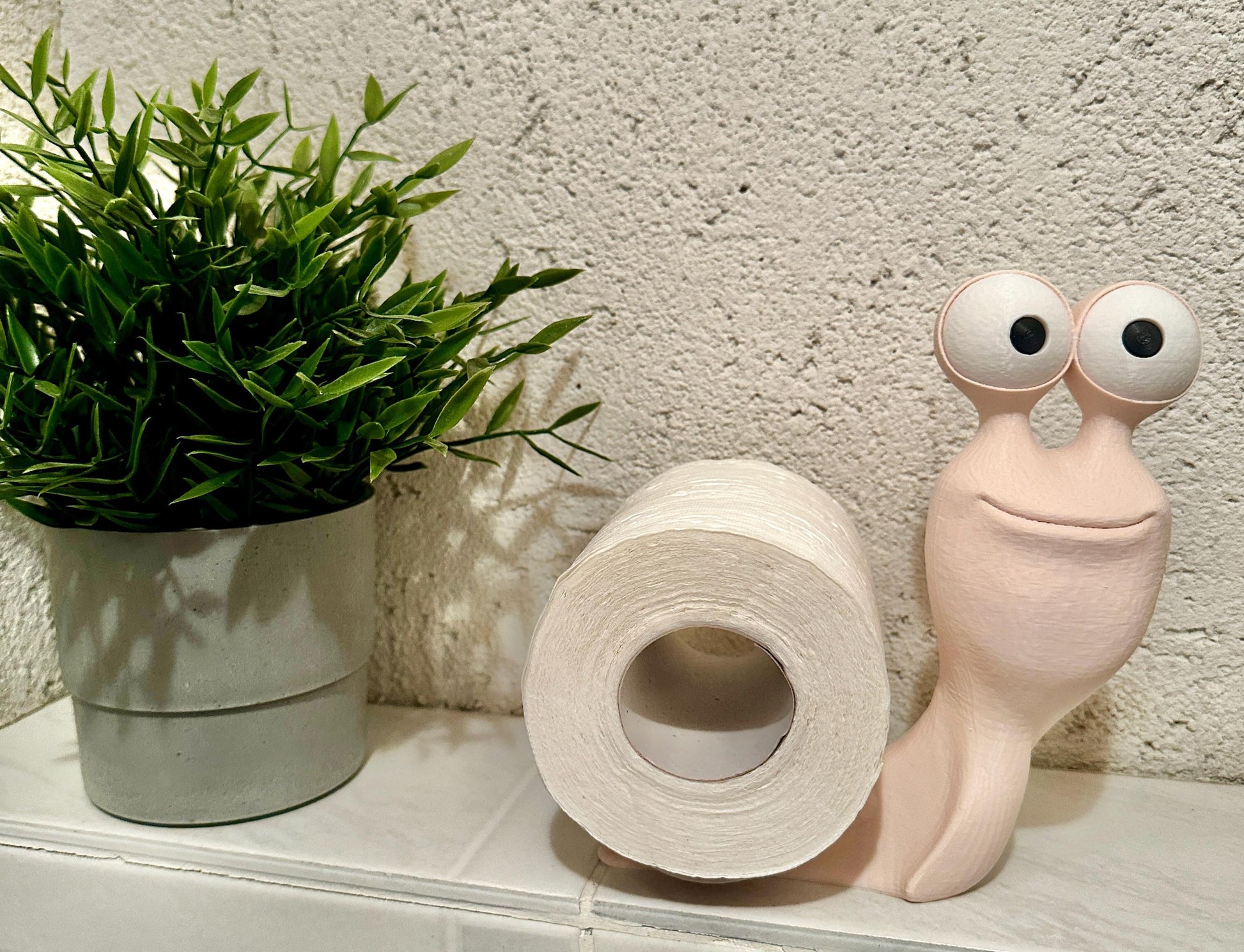 Lustiger Schnecken-Toilettenpapierhalter 2 Farbvariationen 3D-Druck Deko WC Bad Geschenk Schnecke mit Klorolle/witziger Klo-Gag für Gäste-WC