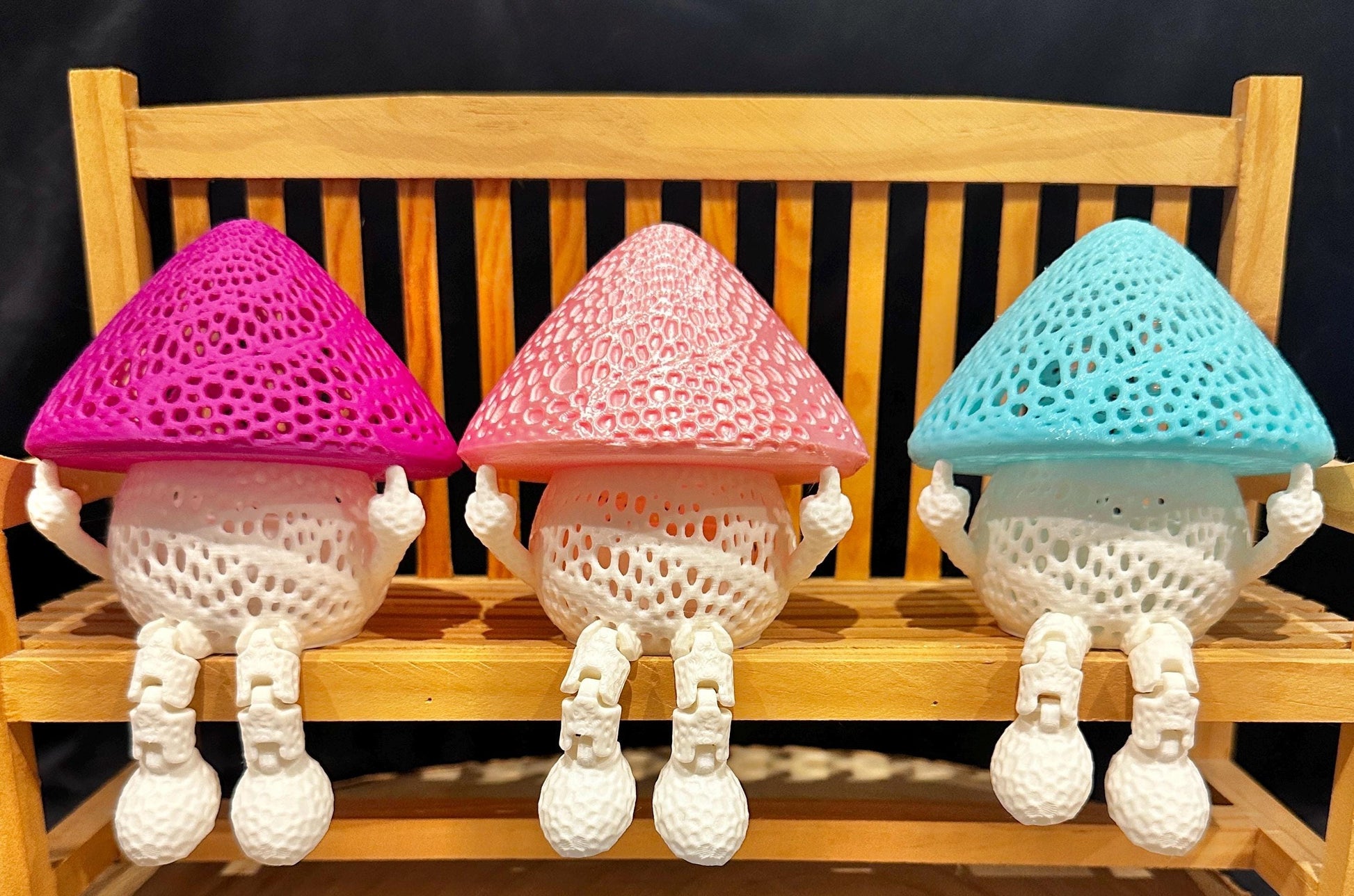 Freche Pilz-Lampe – mit Stil und Mittelfinger Cottagecore und Fairycore Deko – für Erwachsene – Zauberwald Geschenk – Sommerdeko Handgemacht