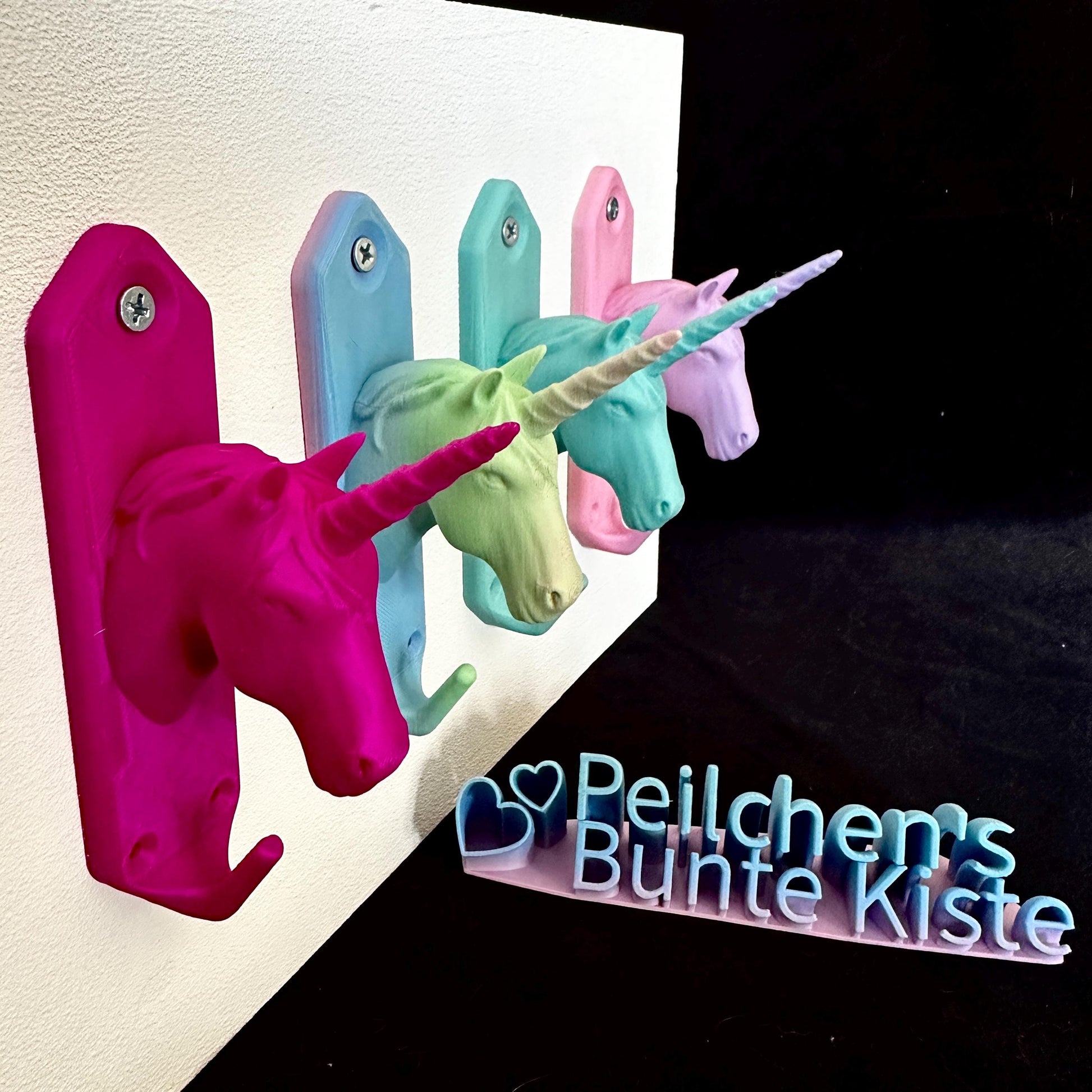 Einhorn Kleiderhaken Kinderzimmer / Wandhaken Einhorn 3D Druck / Haken für Jacken,Handtücher,Deko / Geschenk Mädchen bunte Vielfalt.