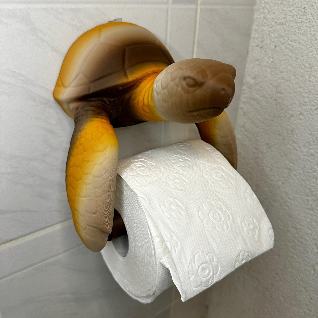 Toilettenrollenhalter Schildkröte Bad Deko 3D-Druck – Meeres-Deko WC Halterung – Geschenk für Meeresfreunde – Naturton
