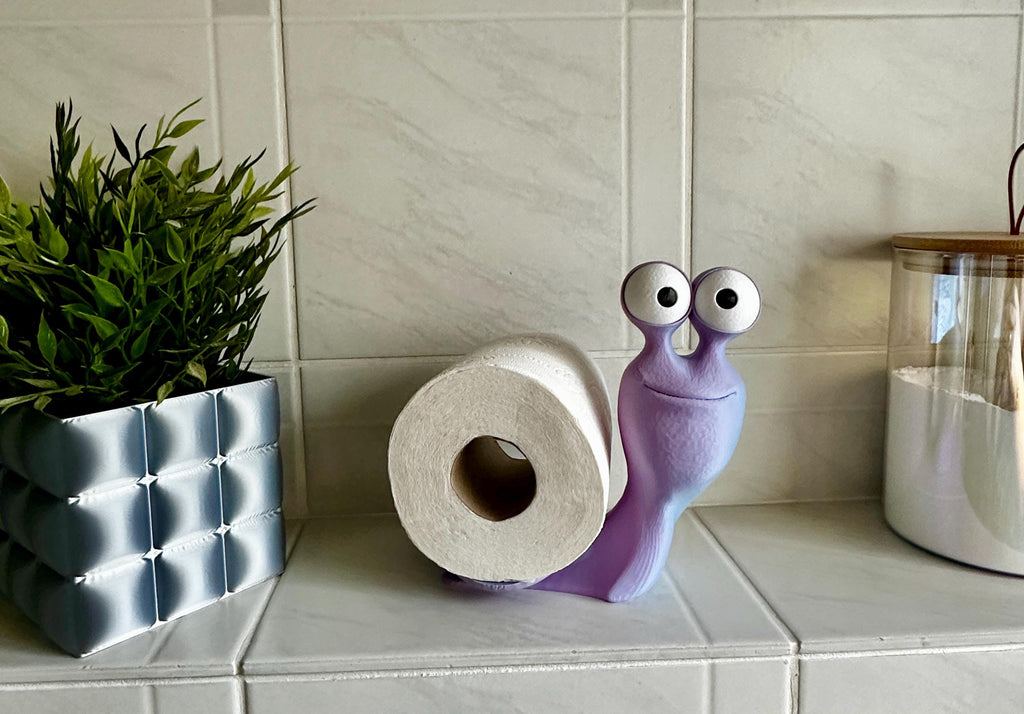 Lustiger Schnecken-Toilettenpapierhalter 2 Farbvariationen 3D-Druck Deko WC Bad Geschenk Schnecke mit Klorolle/witziger Klo-Gag für Gäste-WC