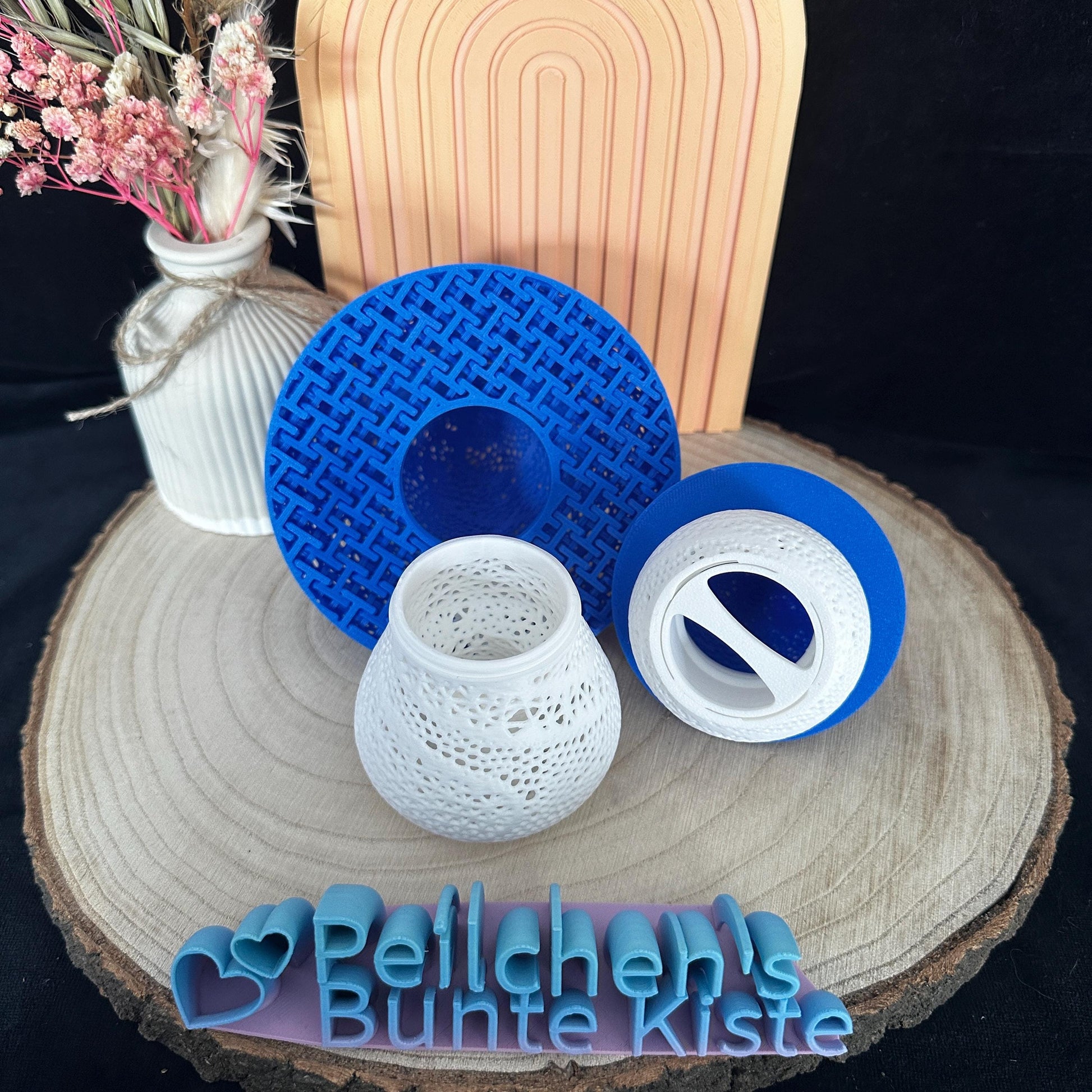 Pilz Lampe 3D Druck Märchenhaft mit LED-Fach – Nachtlicht Deko Flexi Lampe in Blau