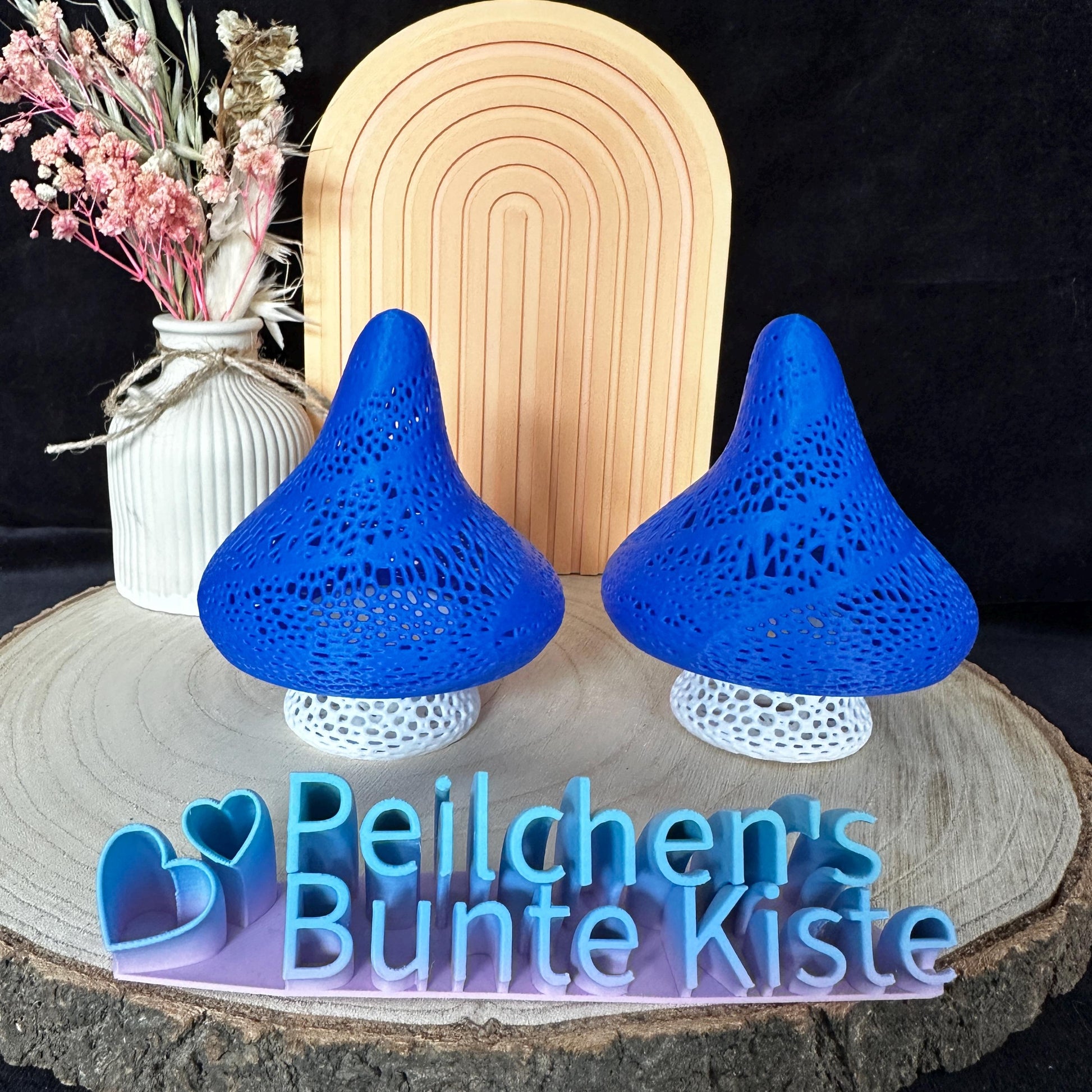 Pilz Lampe Elfenhauch Blau LED Nachtlicht-Lampe 3D-Druck Zauberhaftes Licht für Wohnzimmer/ Kinderzimmer, Fantasy & Feenfans | Geschenkidee