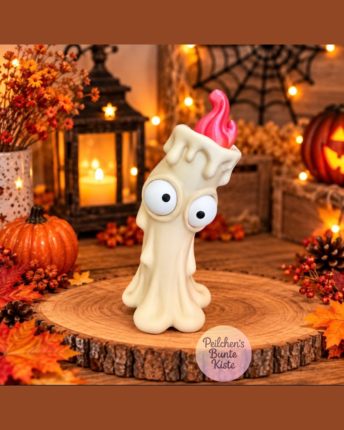 Lustige Kerzenfiguren mit beweglichen Augen – Halloween Deko