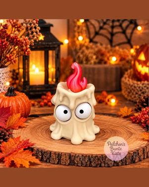 Lustige Kerzenfiguren mit beweglichen Augen – Halloween Deko