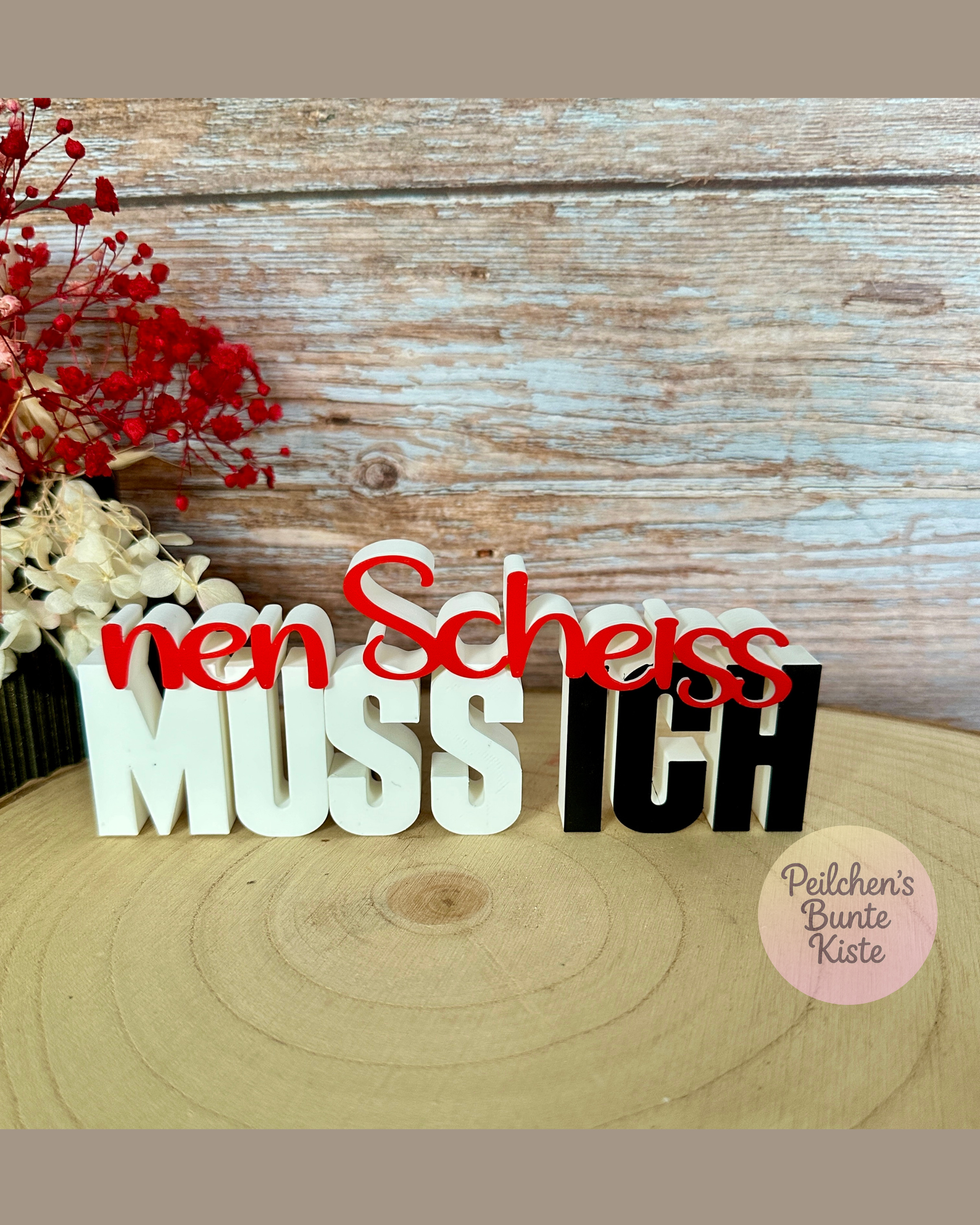 Lustiges Spruchschild „nen Scheiss MUSS ICH“ – Humorvolle Deko & originelles Geschenk