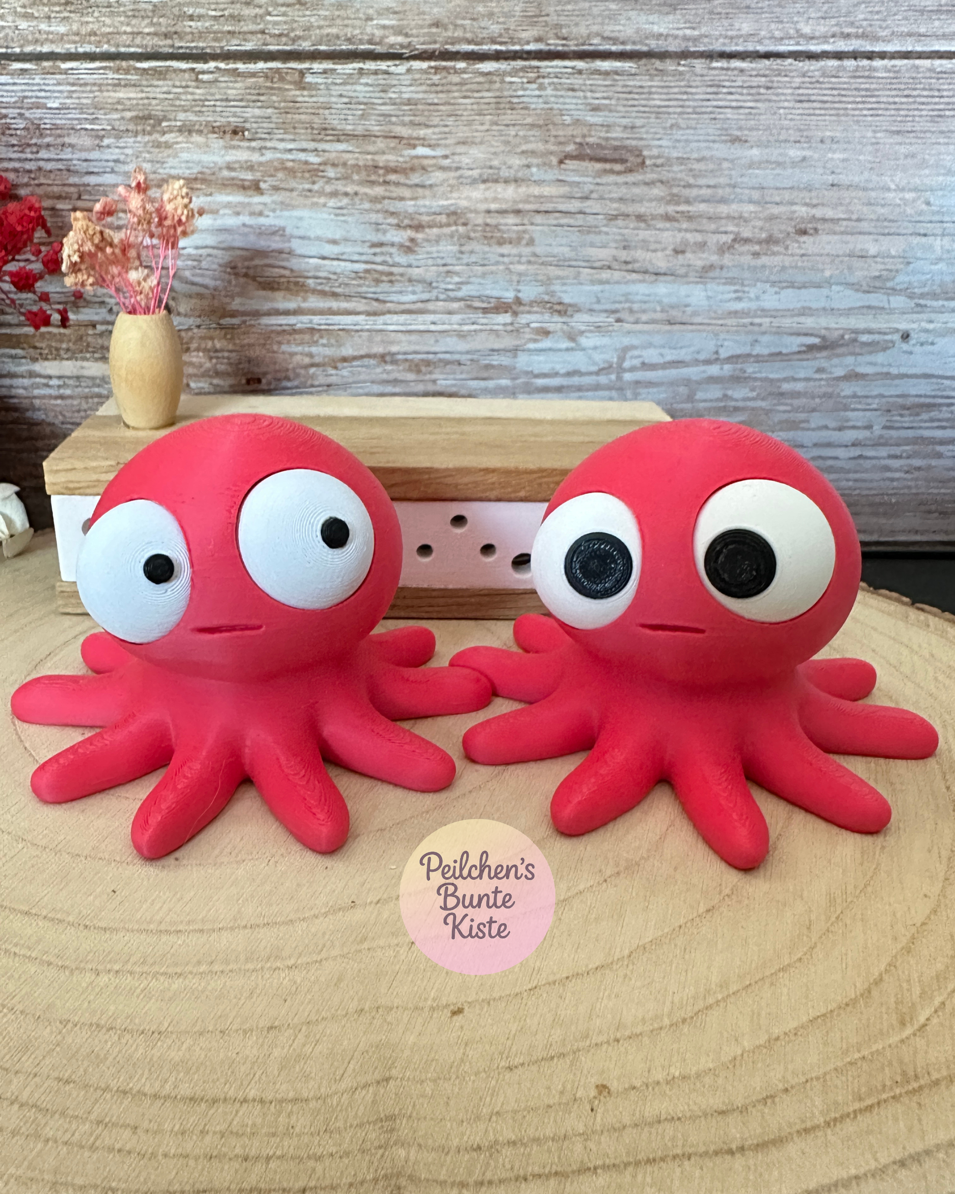 Oktopus mit beweglichen Augen – Lustige Dekofigur mit wechselnden Gesichtsausdrücken