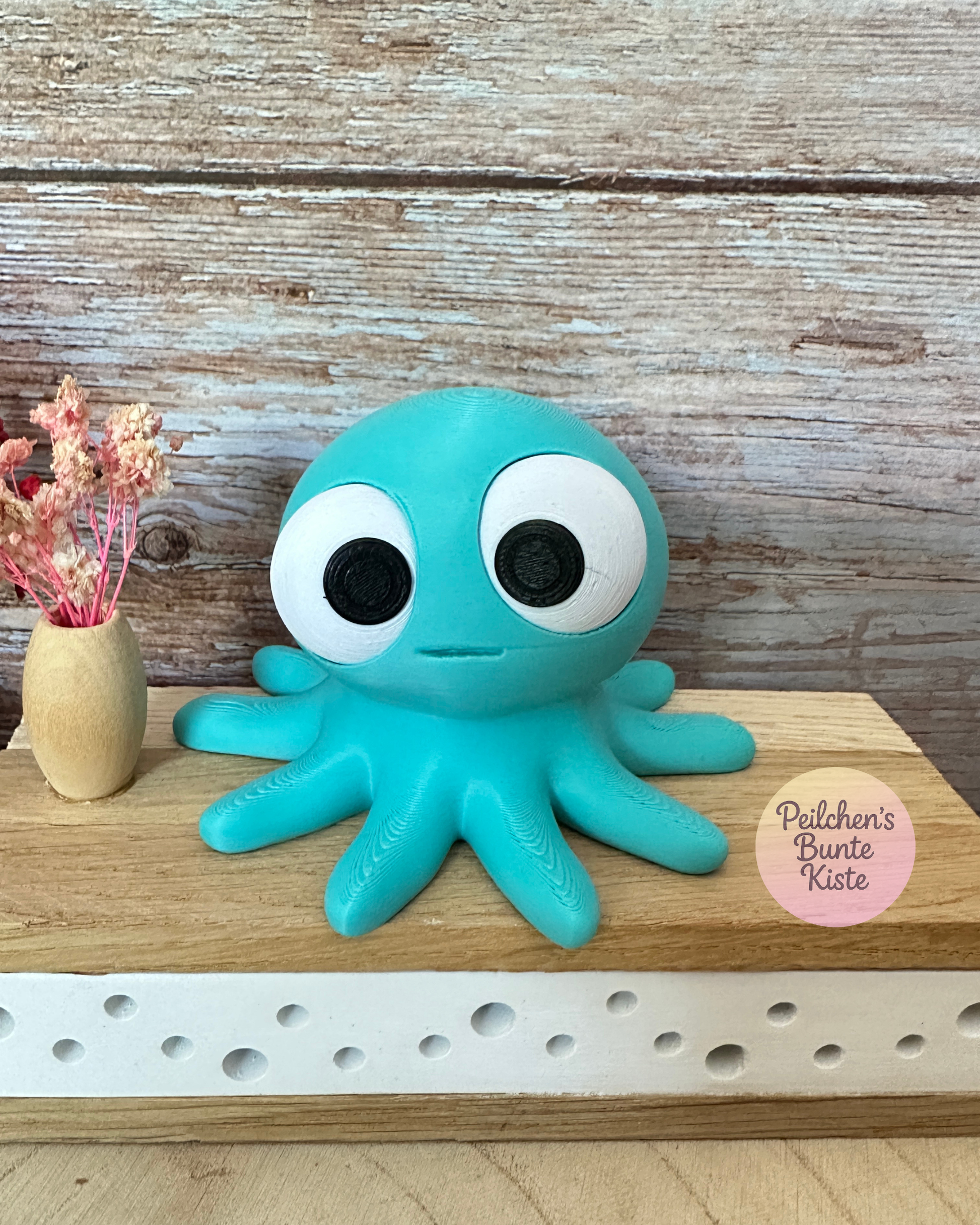 Oktopus mit beweglichen Augen – Lustige Dekofigur mit wechselnden Gesichtsausdrücken