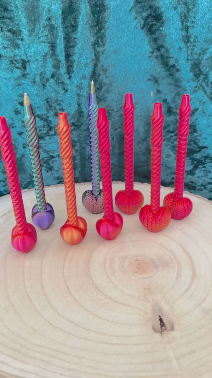 Fidget Kugelschreiber mit Herz-3D-gedruckt,BIC Mine-Anti-Stress Stift-Geschenk für Schule,Büro,Alltag