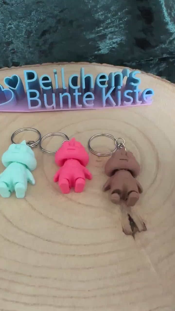 Fidget-Poo (Poop) Schlüsselanhänger – Lustiges Kackhaufen Emoji, beweglich, Anti-Stress Gadget, Geschenkidee 3D Druck
