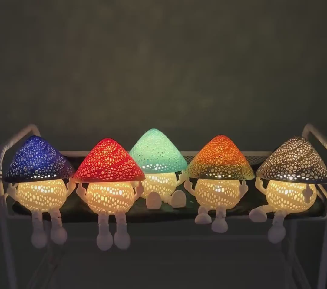 Freche Pilz-Lampe – mit Stil und Mittelfinger Cottagecore und Fairycore Deko – für Erwachsene – Zauberwald Geschenk – Sommerdeko Handgemacht