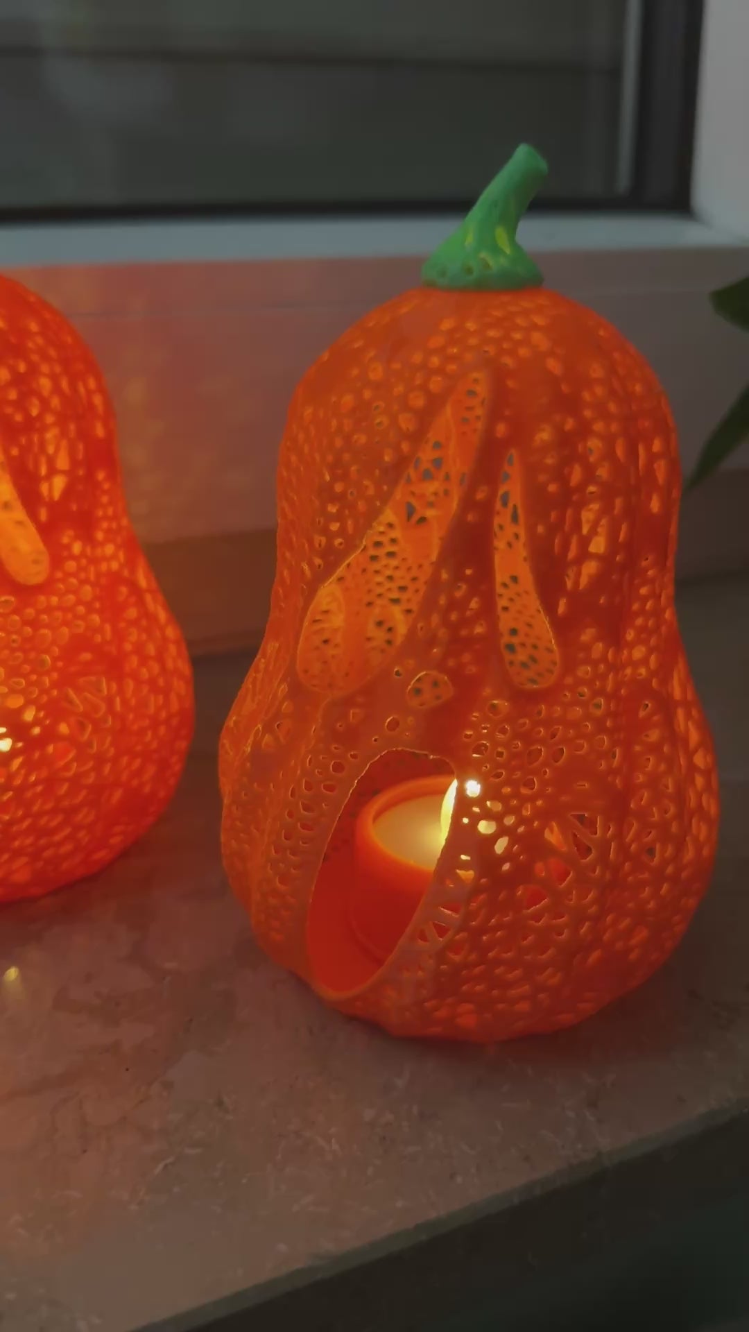 Halloween pompoenlantaarn 🎃 – een delicate herfstdecoratie voor tafel en vensterbank