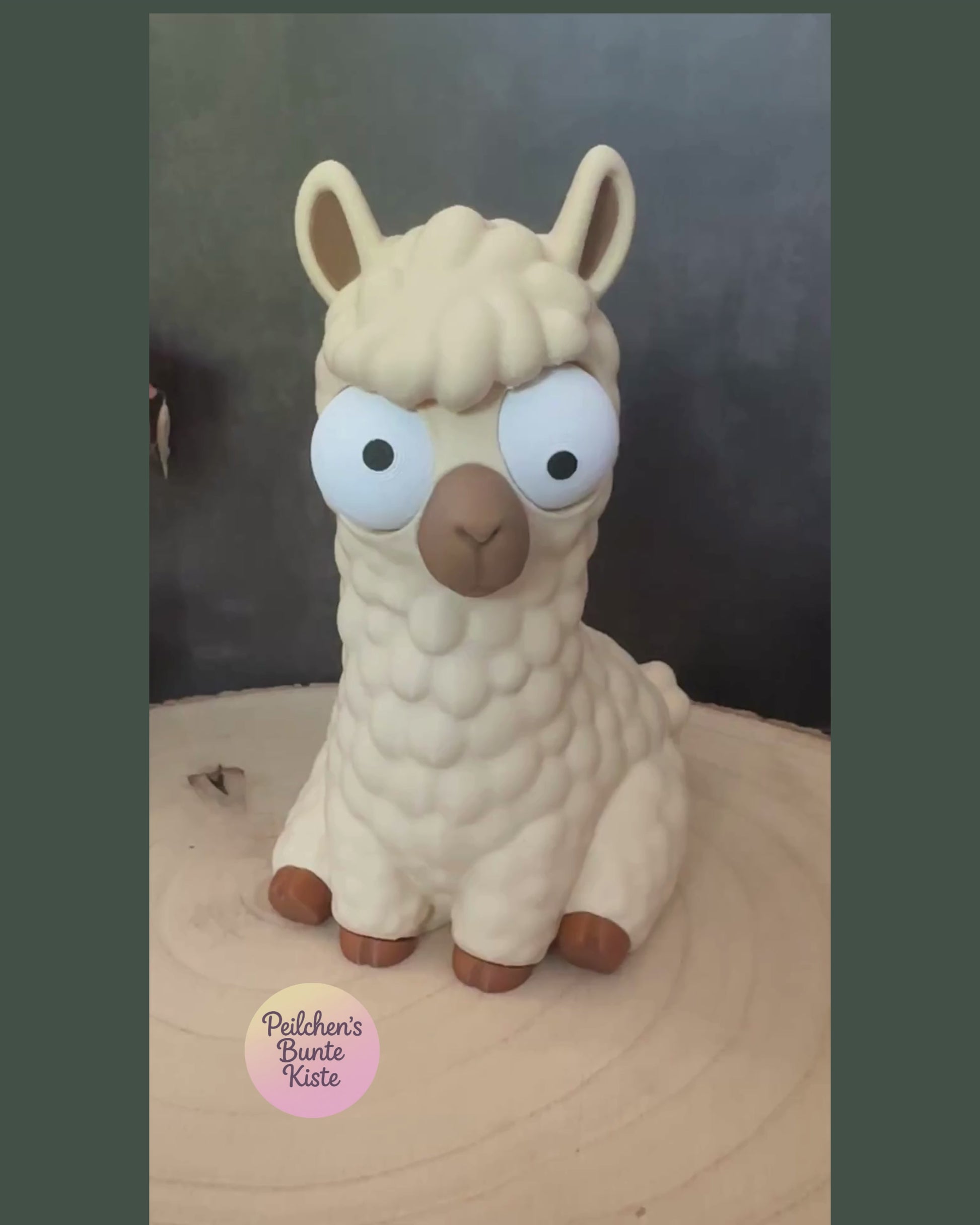Lustiges Lama mit beweglichen Augen – Deko mit Charakter