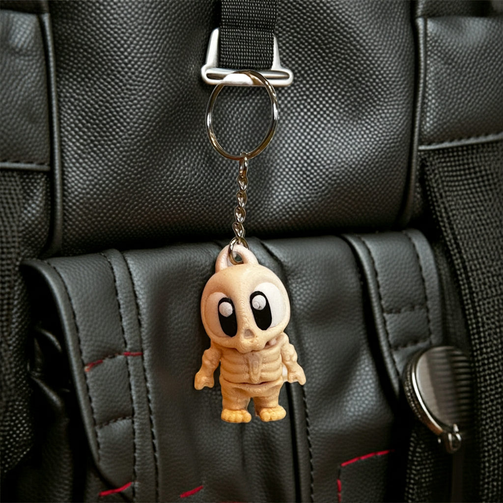 Mini skelet sleutelhangertje – een leuk Halloween-accessoire en een leuk cadeau-idee.